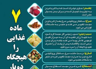 ۷ ماده غذایی راهیچگاه دوبار گرم نکنید